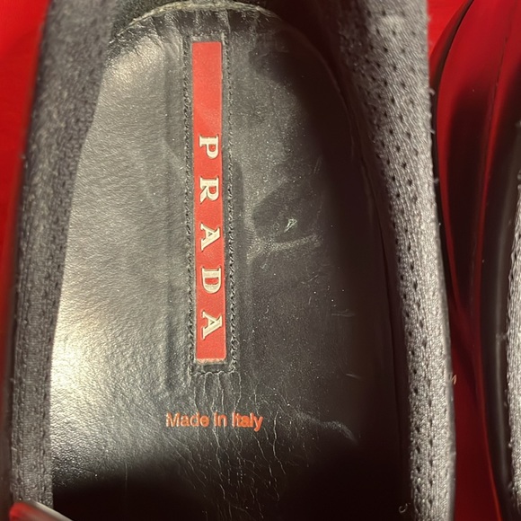 PRADA MENS’ BLACK LEATHER SLIP ON SHOES WITH BUCKLE (6.5) - Picture 9 of 13